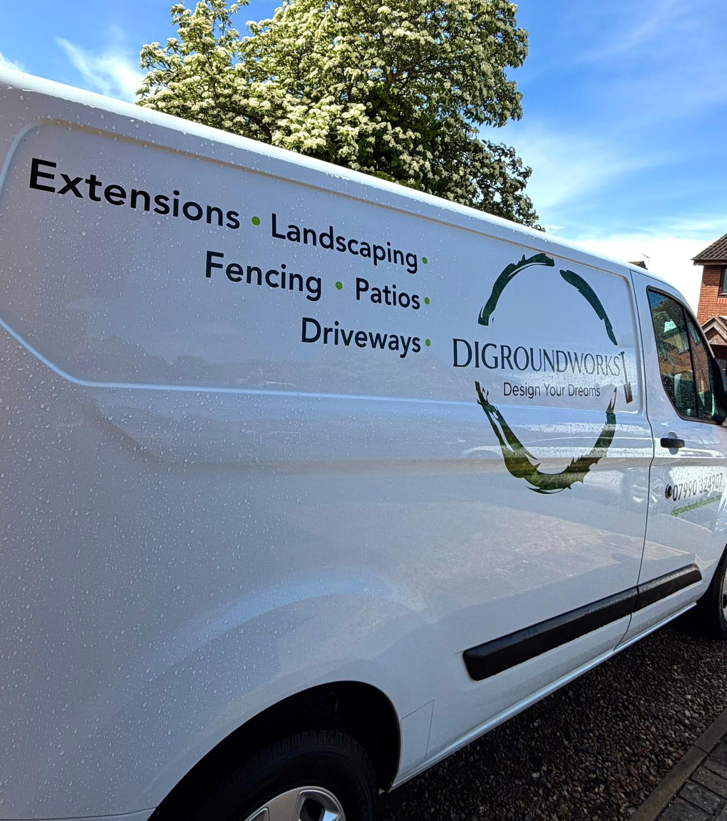 The branded DIGroundworks van